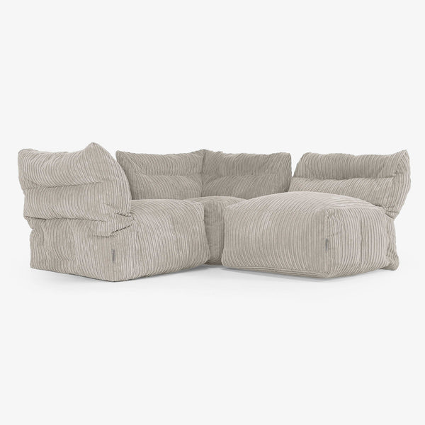 3 Piece Multi Modular Sofa Set - Cord Mink 01