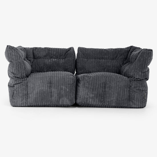 2 Piece Modular Sofa Set - Cord Black 01