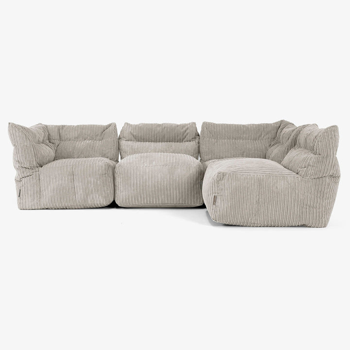 4 Piece Multi Modular Sofa Set - Cord Mink 03