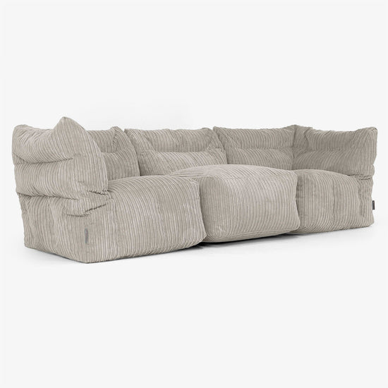 3 Piece Multi Modular Sofa Set - Cord Mink 02