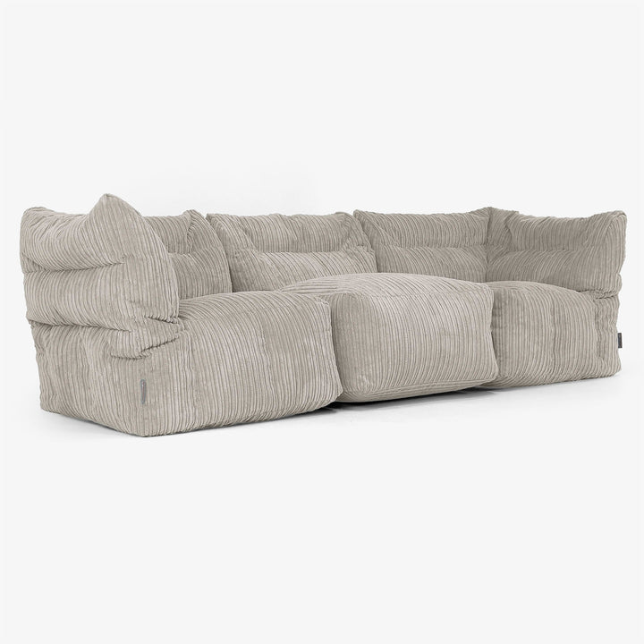 3 Piece Multi Modular Sofa Set - Cord Mink 02
