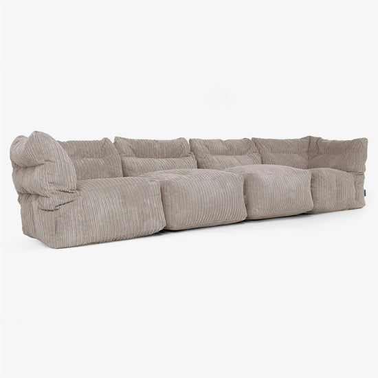4 Piece Multi Modular Sofa Set - Cord Dovetail Grey 02