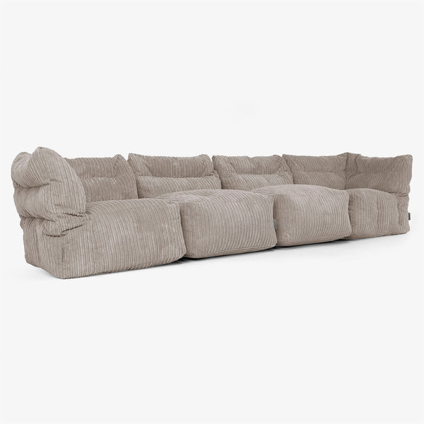 4 Piece Multi Modular Sofa Set - Cord Dovetail Grey 01