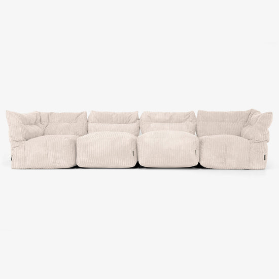 4 Piece Multi Modular Sofa Set - Cord Ivory 01