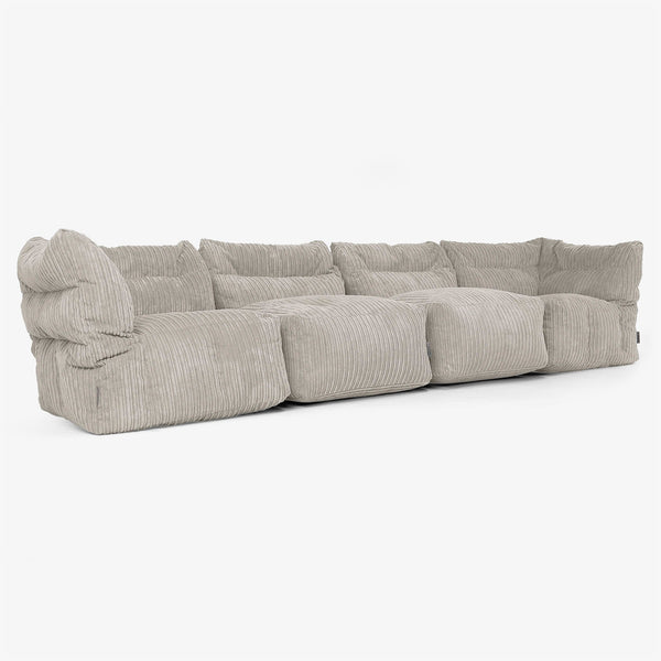 4 Piece Multi Modular Sofa Set - Cord Mink 01