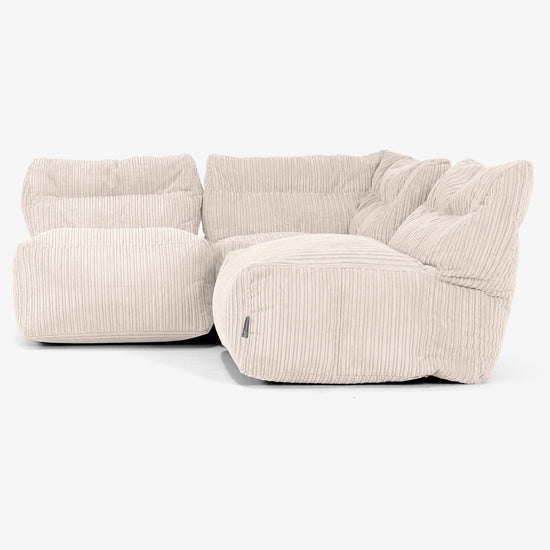 3 Piece Multi Open Modular Sofa Set - Cord Ivory 02