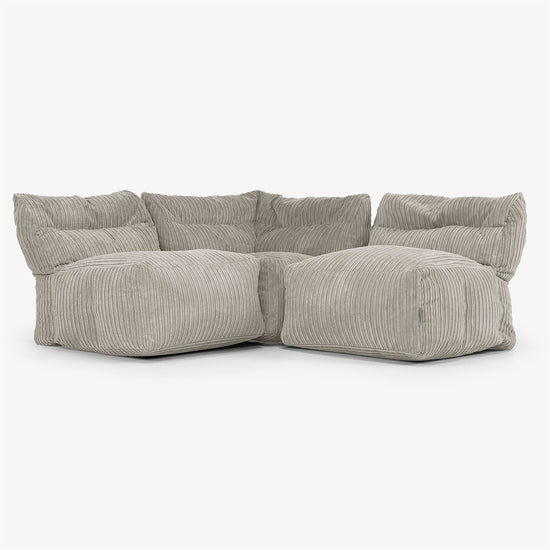 3 Piece Multi Open Modular Sofa Set - Cord Mink 01