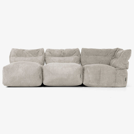 3 Piece Multi Open Modular Sofa Set - Cord Mink 04