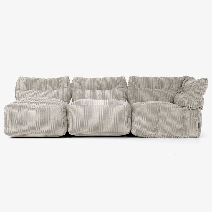 3 Piece Multi Open Modular Sofa Set - Cord Mink 04