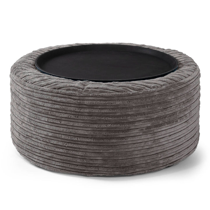 Ottoman Pouf - Cord Graphite Grey 02