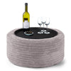 Ottoman Pouf with a Serving Tray - Cord Silver Grey 01