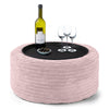 Ottoman Pouf with a Serving Tray - Cord Blush Pink 01