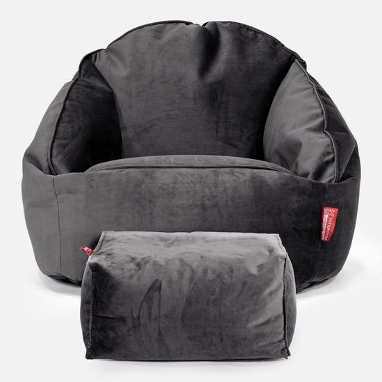Bubble Bean Bag Chair - Velvet Graphite Grey 02