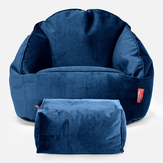 Bubble Bean Bag Chair - Velvet Midnight Blue 02