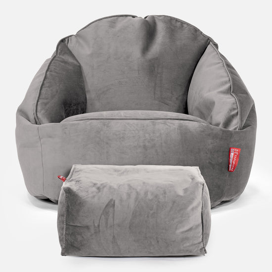 Bubble Bean Bag Chair - Velvet Silver 02