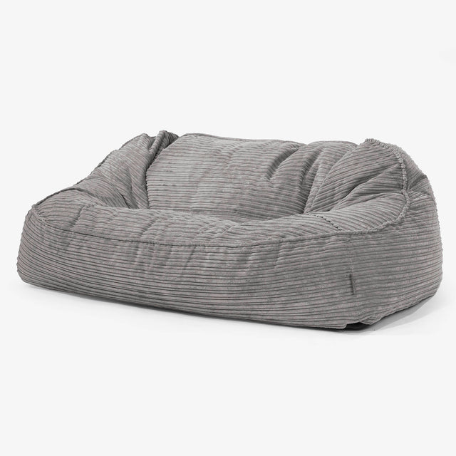 Sloucher Oversized Bean Bag Sofa - Cord Graphite Grey 01