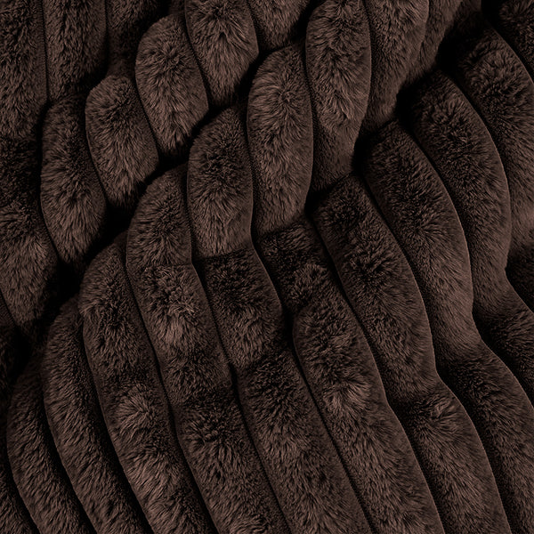 Sloucher Bean Bag Sofa - Ultra Plush Cord Sable Fabric Close-up Image