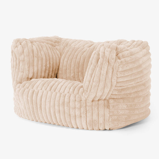 Albert Bean Bag Armchair - Ultra Plush Cord Peach 03