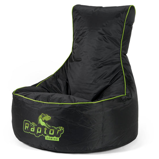 Car Seat Style Gaming Bean Bag Chair - Black / Green 01