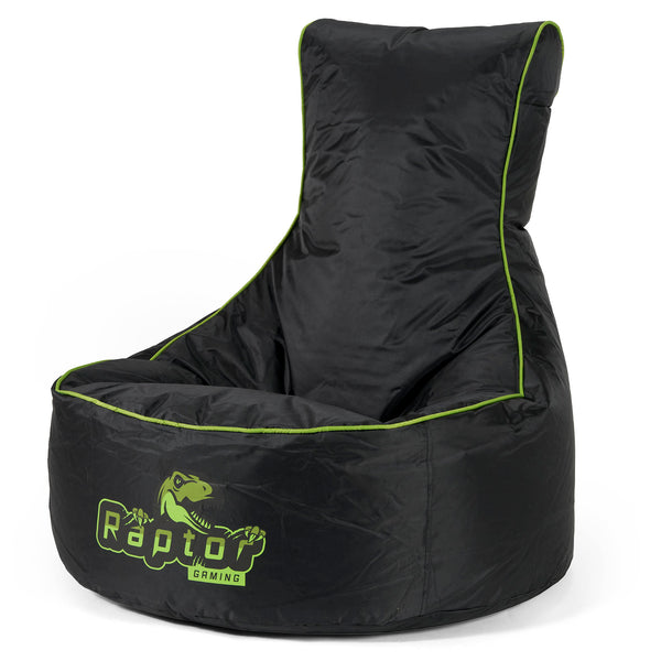 Car Seat Style Gaming Bean Bag Chair - Black / Green 01