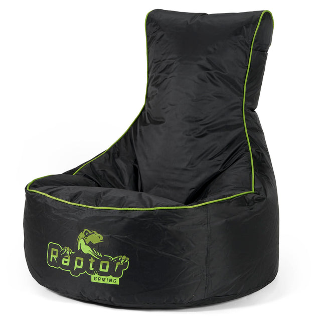 Car Seat Style Gaming Bean Bag Chair - Black / Green 01
