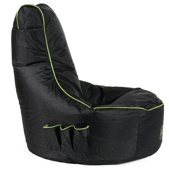 Car Seat Style Gaming Bean Bag Chair - Black / Green 03