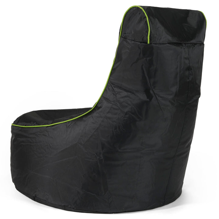 Car Seat Style Gaming Bean Bag Chair - Black / Green 06