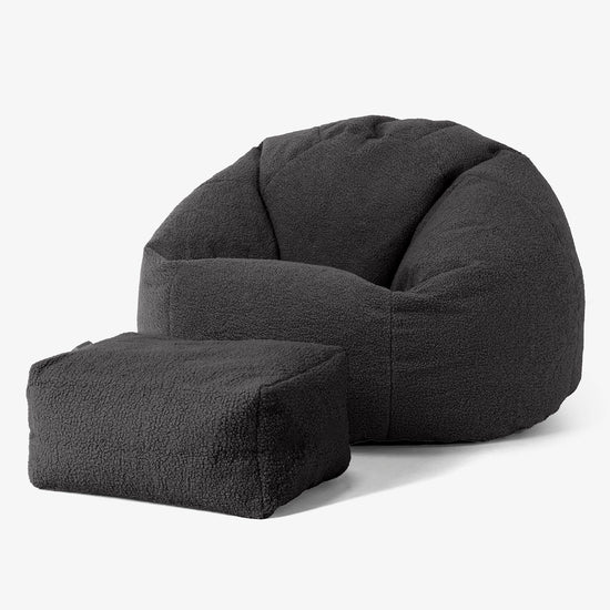 Classic Bean Bag Chair - Boucle Graphite Grey 02