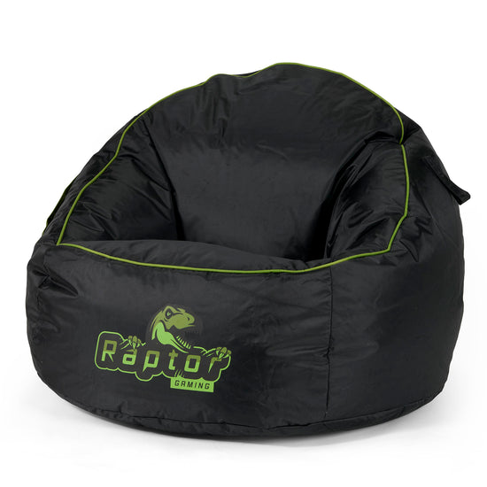 Egg Gamer Bean Bag Chair - Black / Green 01