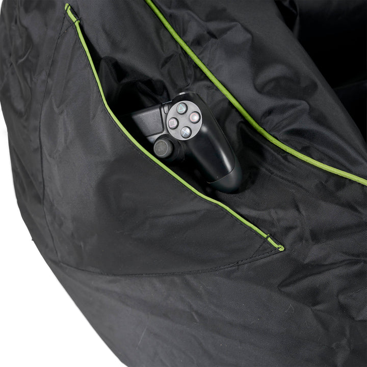 Egg Gamer Bean Bag Chair - Black / Green 04
