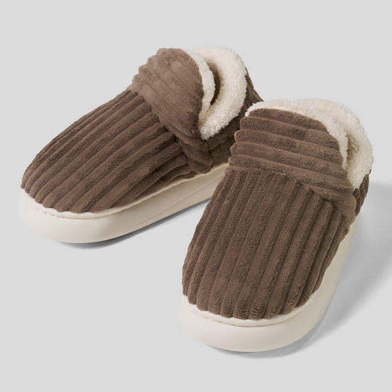Slippers - Cord Mocha Brown 01