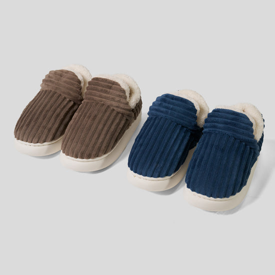 Slippers - Cord Navy Blue 02