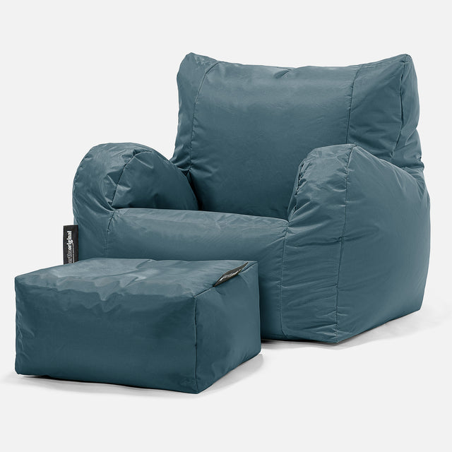 Garden Bean Bag Armchair - SmartCanvas™ Petrol Blue 02