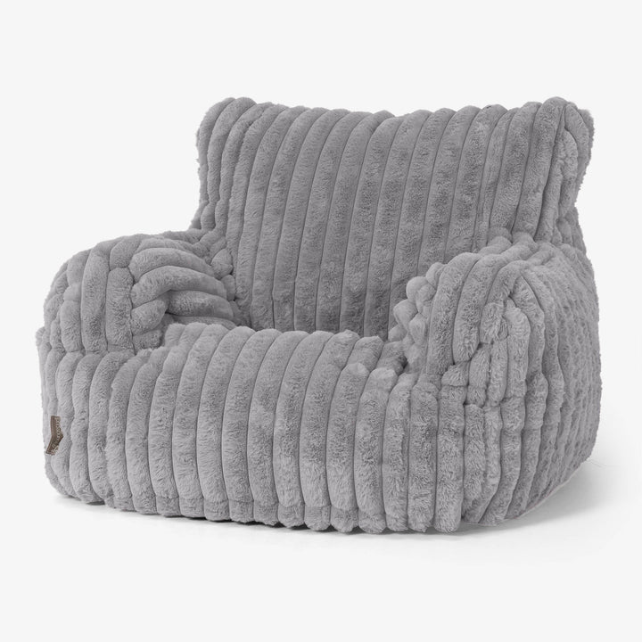 Josephine Bean Bag Armchair - Ultra Plush Cord Grey 01