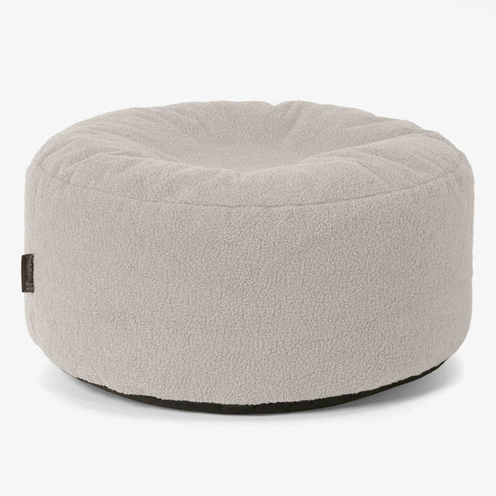 Large Round Pouffe - Boucle Ivory 01