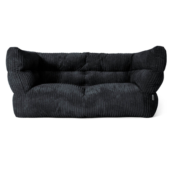 Louis 2 Seater Sofa Bean Bag - Cord Black 01