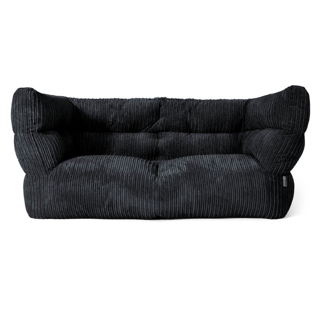 Louis 2 Seater Sofa Bean Bag - Cord Black 01