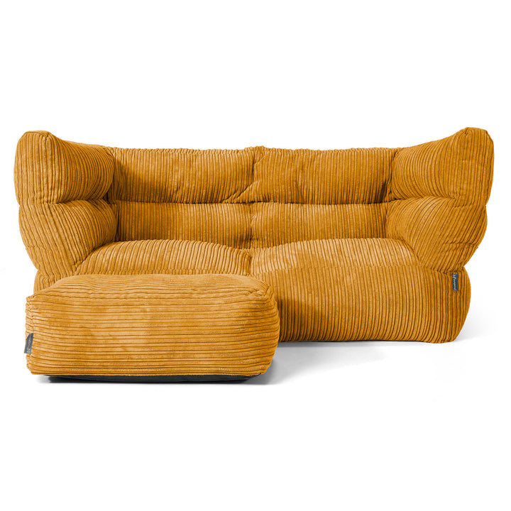Louis 2 Seater Sofa Bean Bag - Cord Golden Honey 02