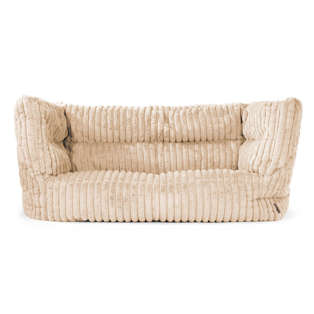 Louis 2 Seater Sofa Bean Bag - Ultra Plush Cord Cream 01