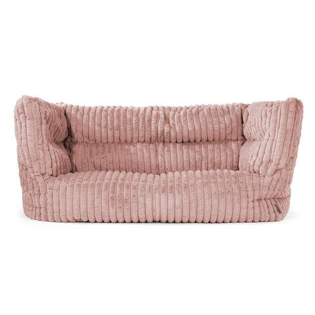 Louis 2 Seater Sofa Bean Bag - Ultra Plush Cord Dusty Pink 01