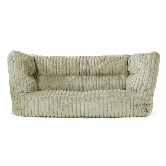 Louis 2 Seater Sofa Bean Bag - Ultra Plush Cord Sage Green 01