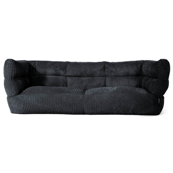Louis 3 Seater Sofa Bean Bag - Cord Black 01