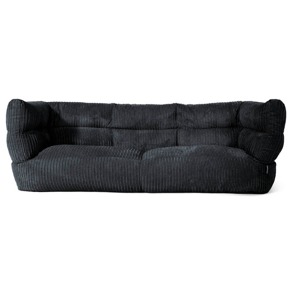 Louis 3 Seater Sofa Bean Bag - Cord Black 01