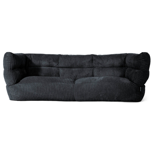 Louis 3 Seater Sofa Bean Bag - Cord Black 01