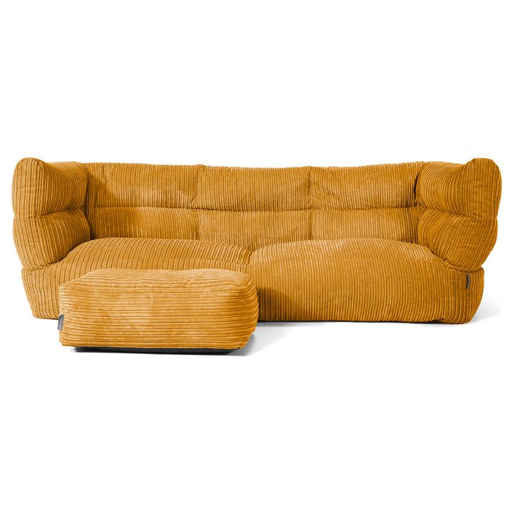 Louis 3 Seater Sofa Bean Bag - Cord Golden Honey 02