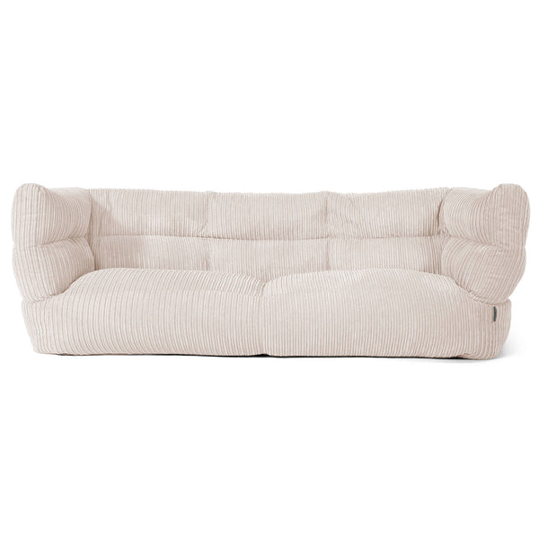 Louis 3 Seater Sofa Bean Bag - Cord Ivory 01