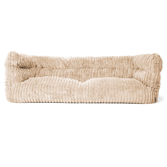 Louis 3 Seater Sofa Bean Bag - Ultra Plush Cord Cream 01
