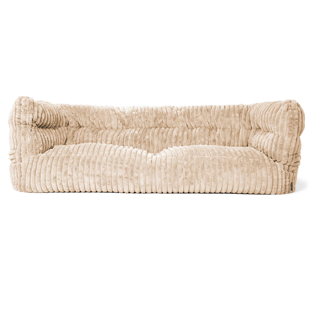 Louis 3 Seater Sofa Bean Bag - Ultra Plush Cord Cream 01