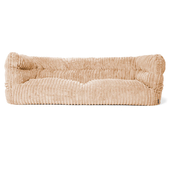 Louis 3 Seater Sofa Bean Bag - Ultra Plush Cord Peach 01