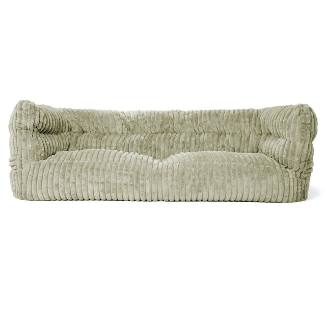 Louis 3 Seater Sofa Bean Bag - Ultra Plush Cord Sage Green 01